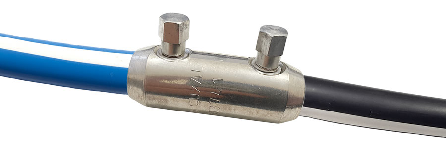 銅ケーブルとアルミケーブルを接続する異種金属コネクタ